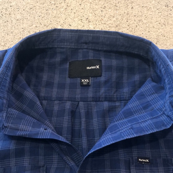 Hurley Men’s Plaid Button-Down - XXL - Navy - Picture 4 of 4